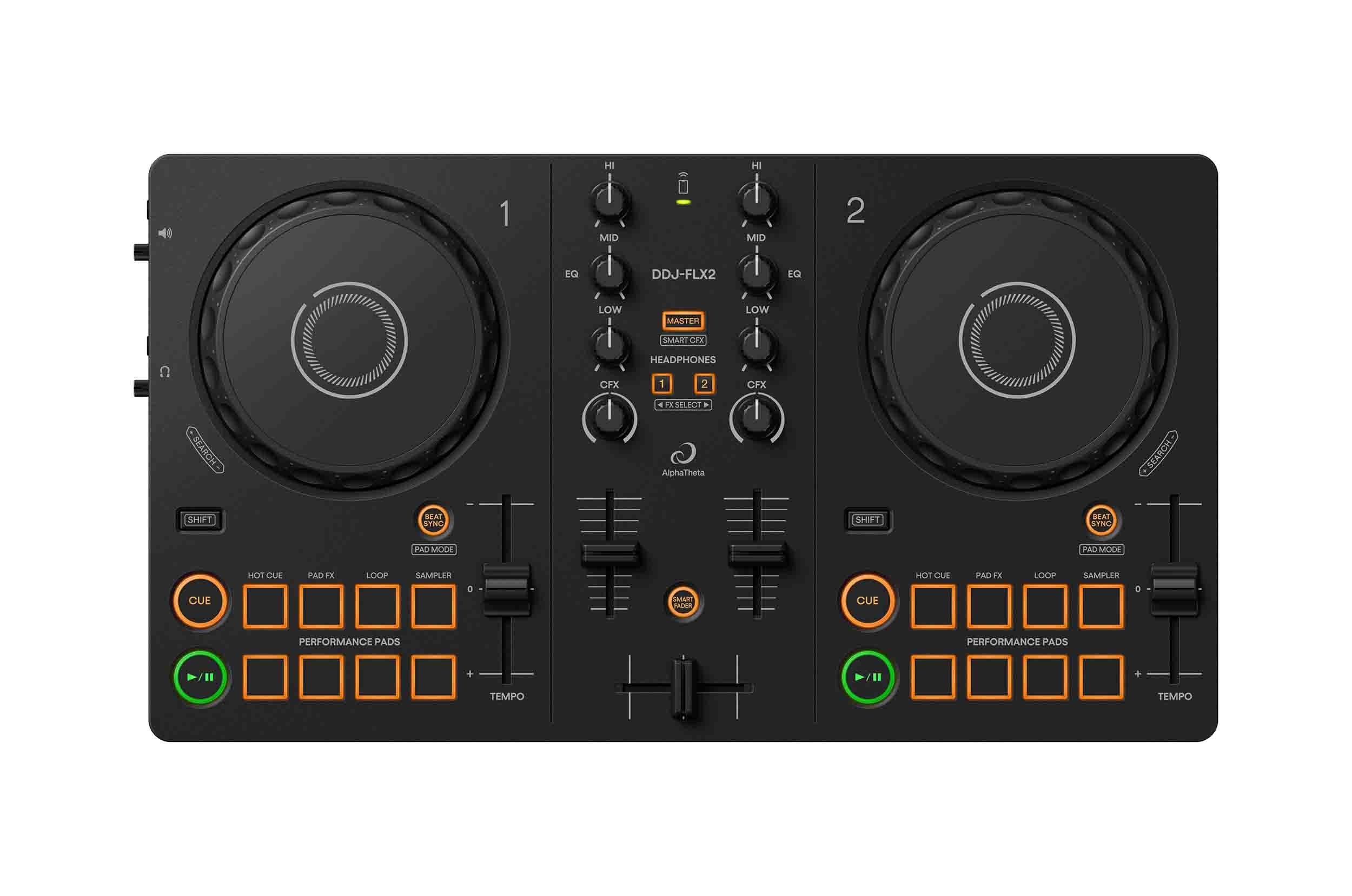 B-Stock: Pioneer DJ AlphaTheta DDJ-FLX2, Versatile DJ Controller for Rekordbox and Serato - Black