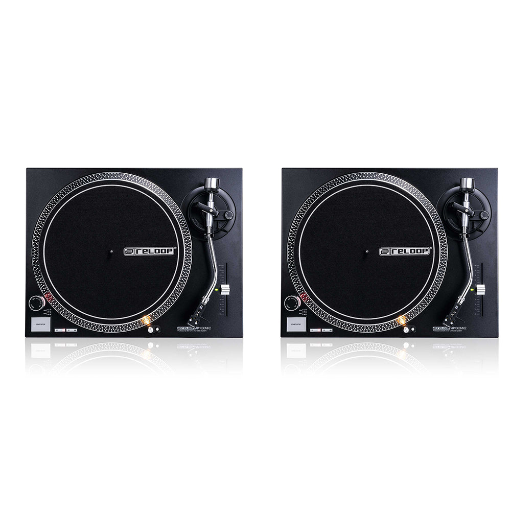 2x Reloop RP-1000MK2 DJ Belt Drive Turntables