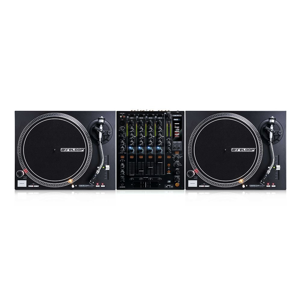 2x Reloop RP-4000M MK2 Direct Drive Turntables (Black) inc. RMX-60 Mixer